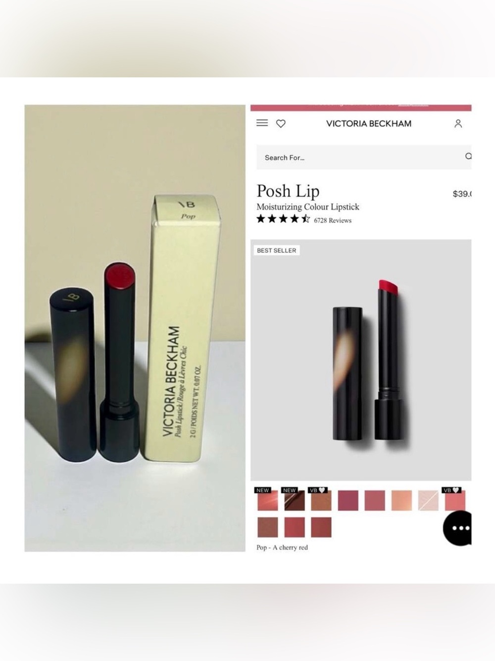 Victoria Beckham Posh Lipstick in Pop!